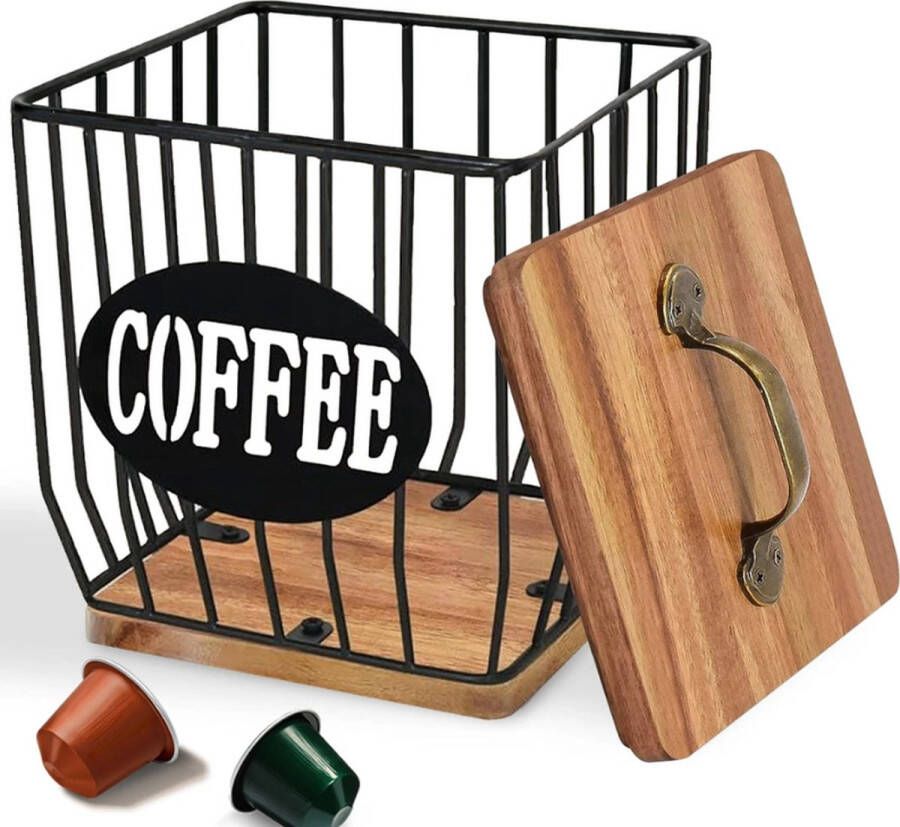 Koffiecapsule Mand Koffiepad Organisator Opslag Mand voor Koffie Capsules Origineel Ontwerp Zwart Grote Capaciteit Perfecte Koffie Accessoires Coffee Capsule Holder