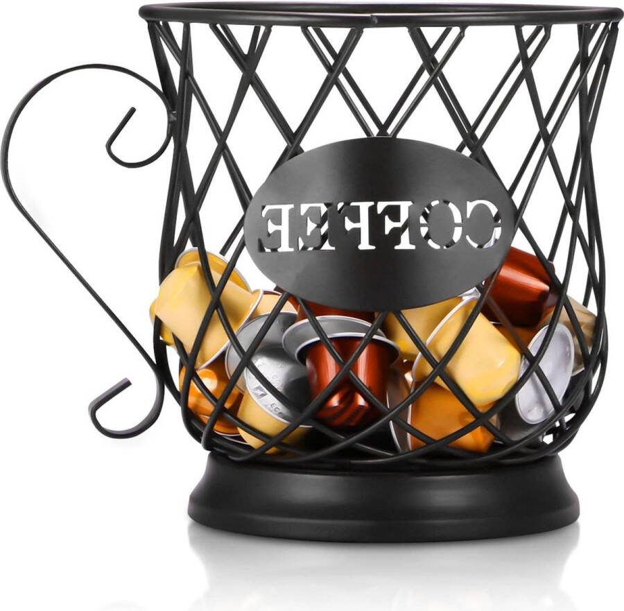 Koffiecapsule Mand Koffiepad Organisator Opslag Mand voor Koffie Capsules Origineel Ontwerp Zwart Grote Capaciteit Perfecte Koffie Accessoires Coffee Capsule Holder