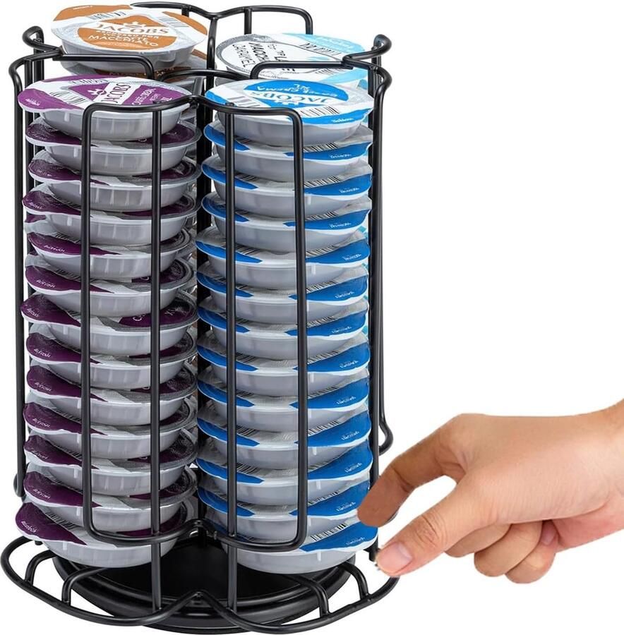 Koffiecapsulehouder compatibel met 52 Tassimo capsules standaard voor koffiecapsules Tassimo 360 graden draaibaar en antislip koffiepadhouder zwart