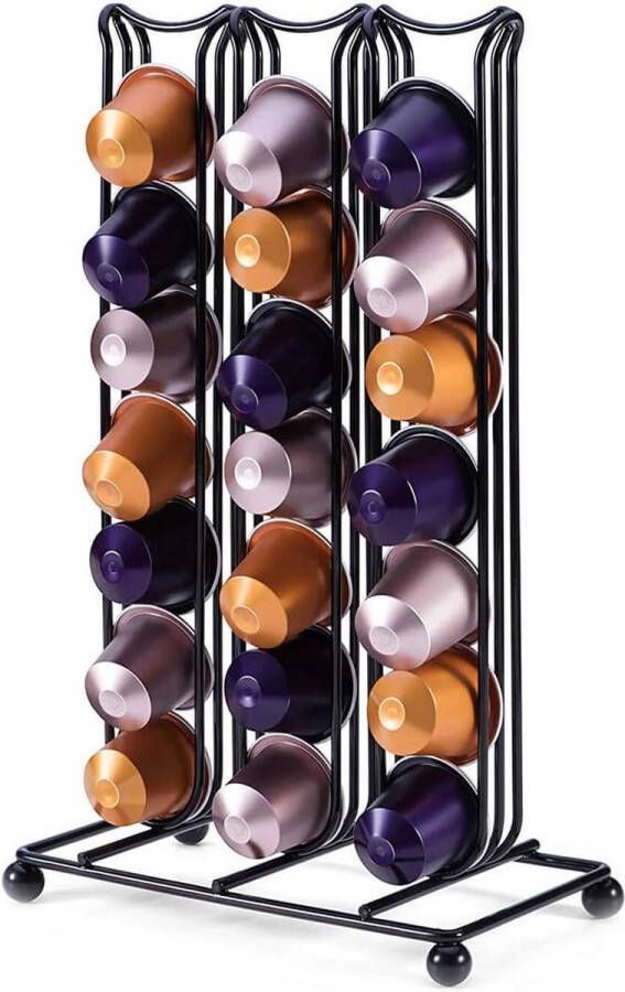 Koffiecapsulehouder voor 42 stuks koffiecapsules capsuledispenser capsulestandaard koffiecapsulehouder voor keuken koffiecapsulehouder padstandaard capsulehouder chroom duurzaam