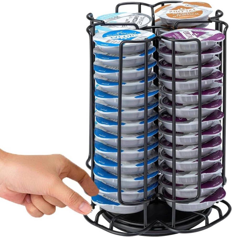 Koffiecapsulehouder voor 52 Tassimo capsules 360 graden draaibaar en antislip Zwart