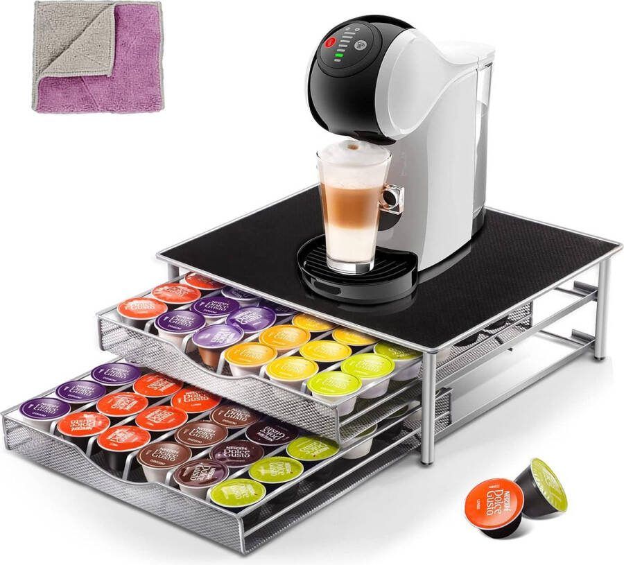 Koffiecapsulehouder voor het opbergen van 60 tot 72 koffiecapsules opbergdoos voor koffiecapsules van met anti-slip oppervlak