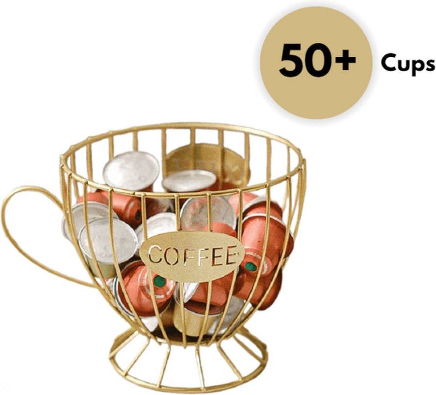 Koffiecups houder Capsulehouder nespresso Capsulehouder dolce gusto ijzer Goud
