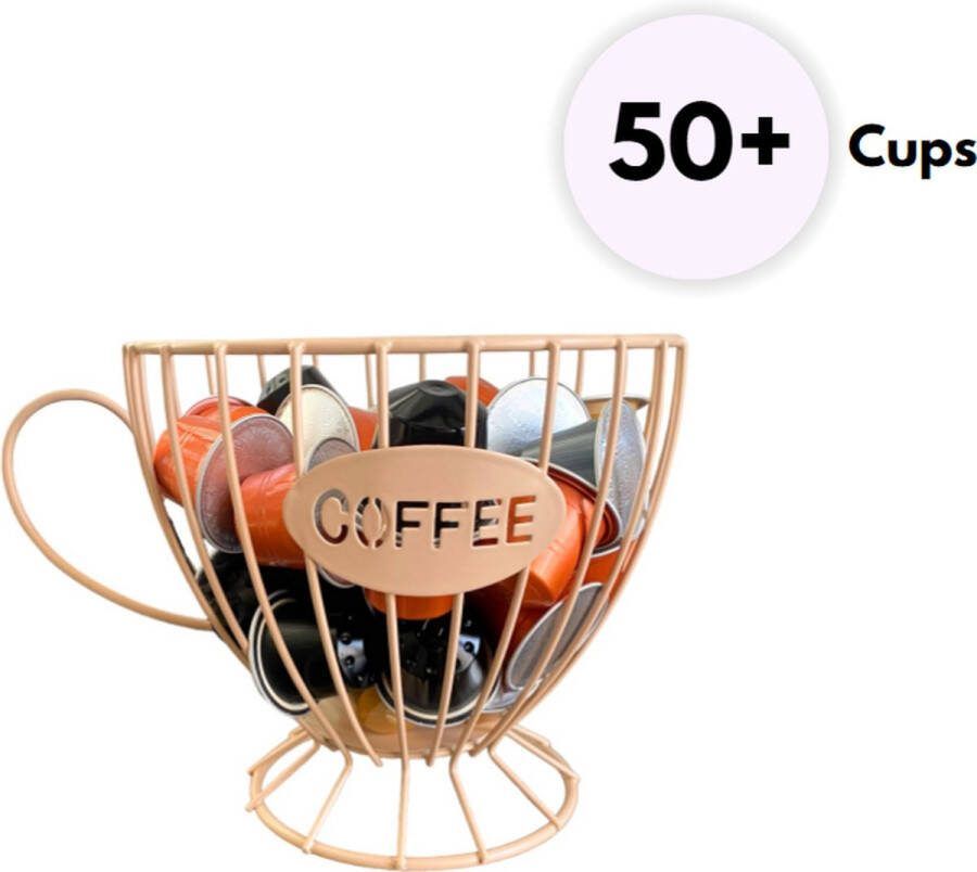 Koffiecups houder Capsulehouder nespresso Capsulehouder dolce gusto ijzer Lichtroze