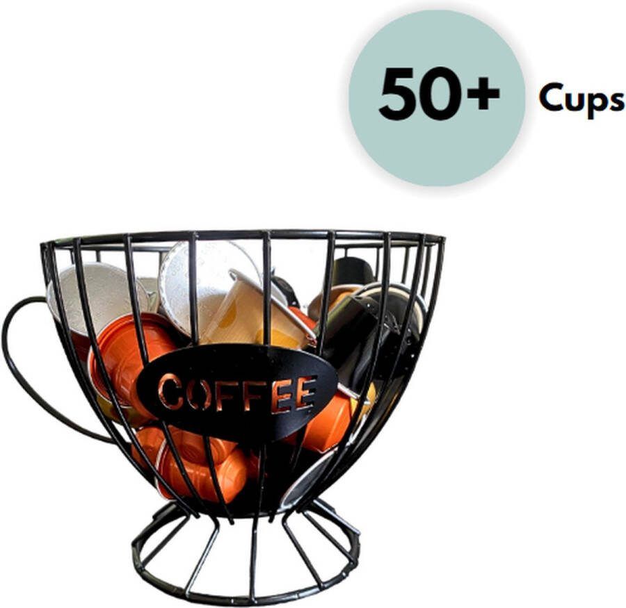 Koffiecups houder Capsulehouder nespresso Capsulehouder dolce gusto ijzer Zwart