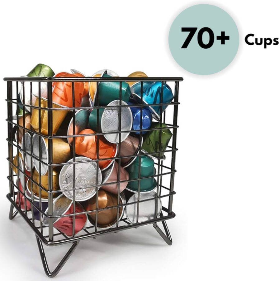 Koffiecups houder Capsulehouder nespresso Capsulehouder dolce gusto ijzer Zwart Vierkant