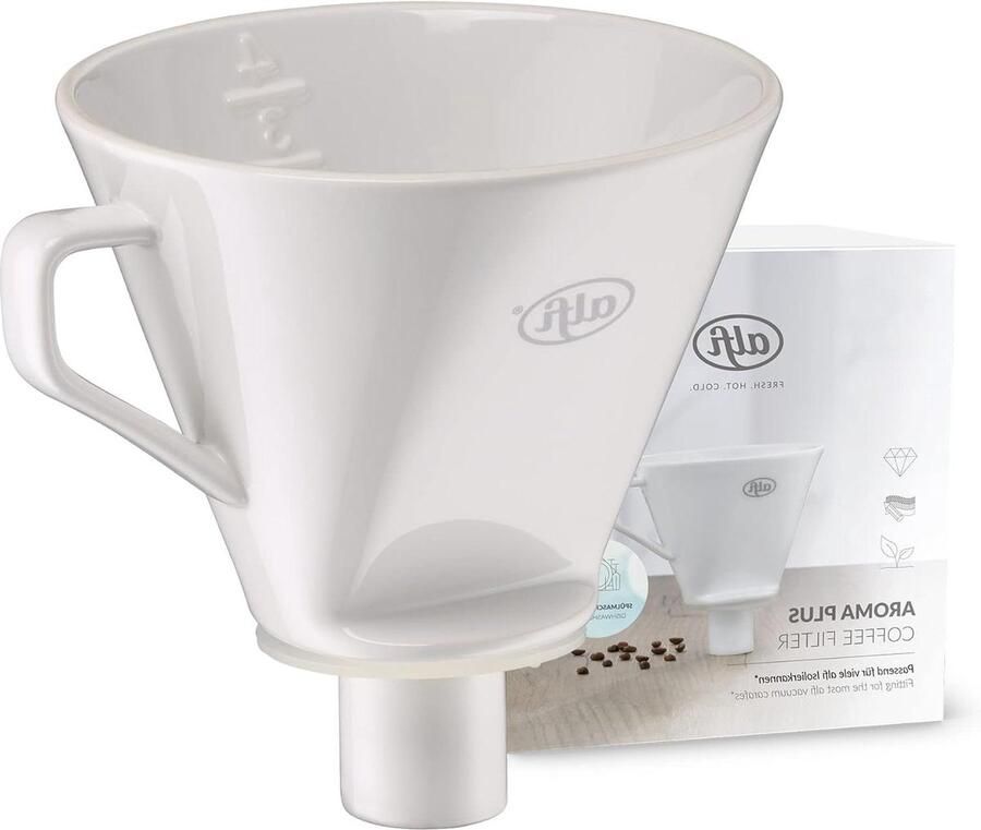 Koffiefilter Aroma Plus porselein wit filters direct brouwen 1 of 2 kopjes grotere schenktuit