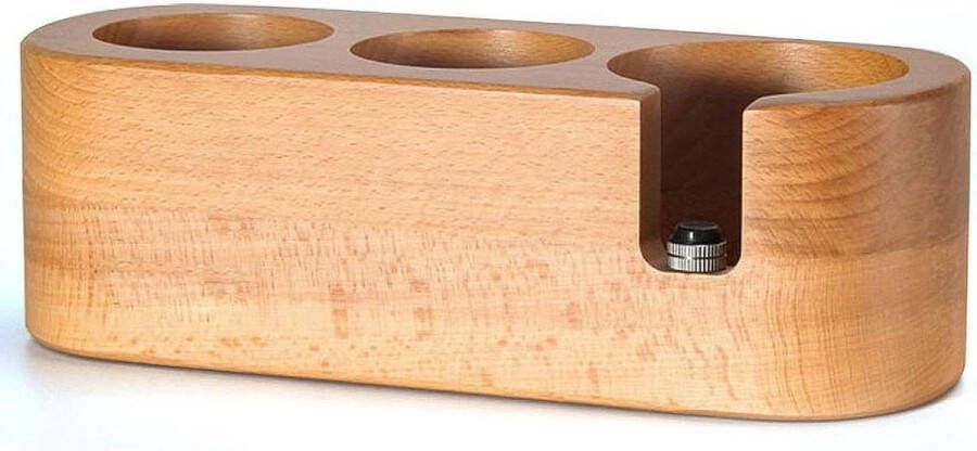 Koffiefilterhouder met 3 gaten voor espresso sabotage Koffie rack met houten basis