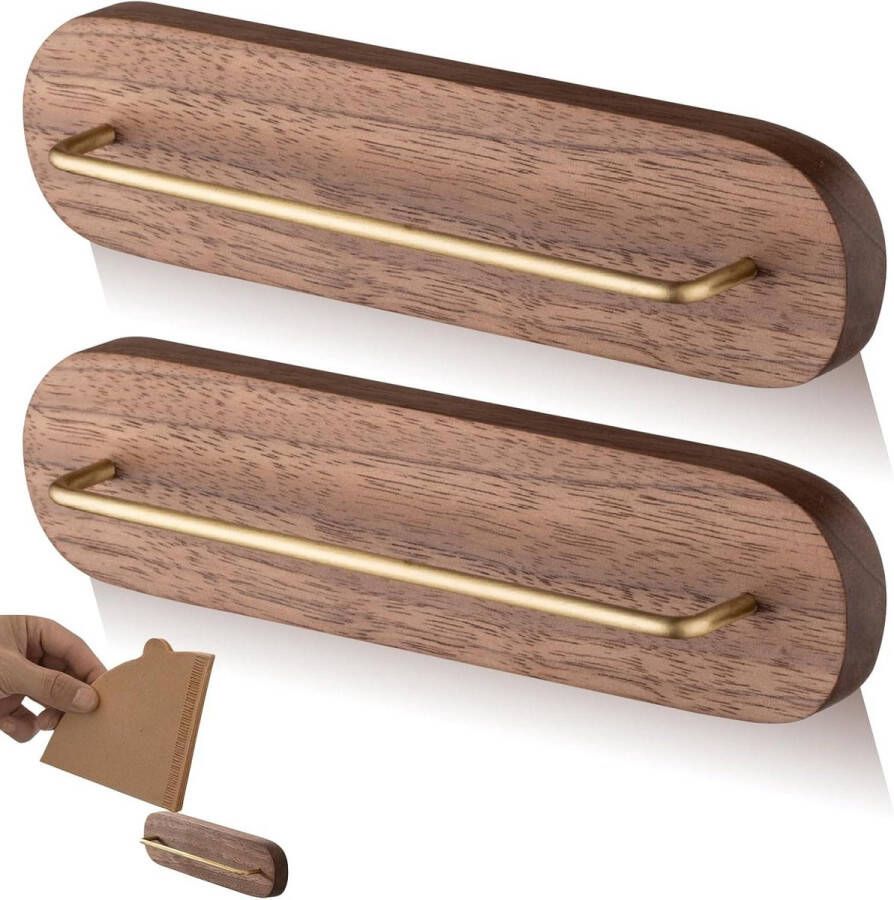 Koffiefilterhouder voor wandmontage set van 2 houten filterzakhouder voor koffiebar thuis koffiefilterhouder