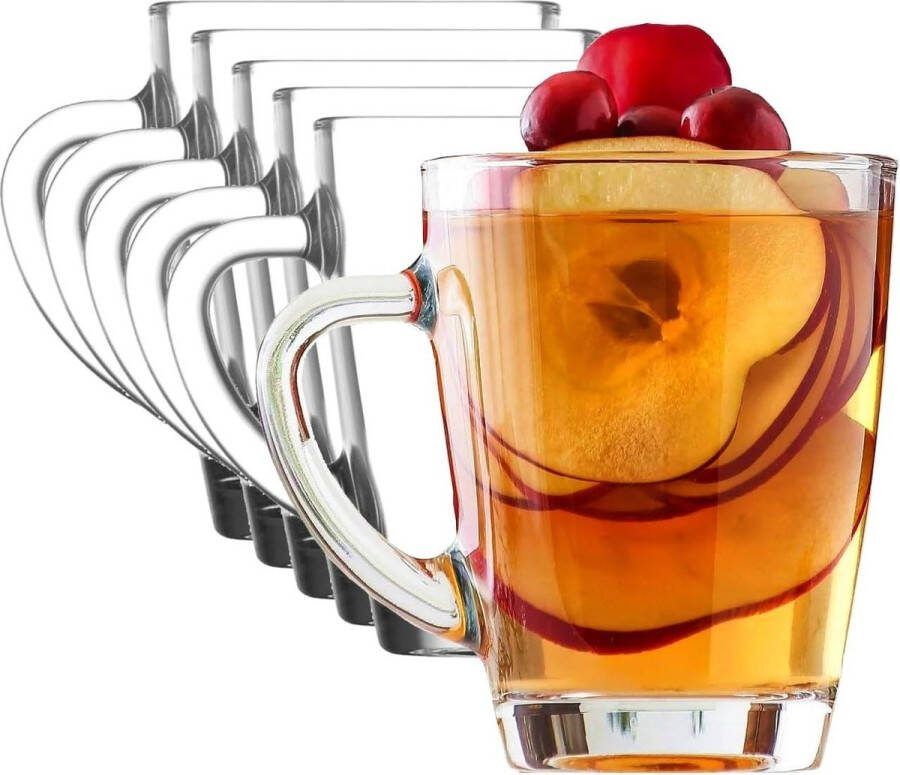 Koffieglazen 250ml Luxe Koffiekopjes voor Espresso Cappuccino Latte en Thee Hittebestendig Duurzaam en Stijlvol Perfect Thuis Kantoor en Cafés Hoogwaardige Glazen Set van 6 koffiekopjes set van 6