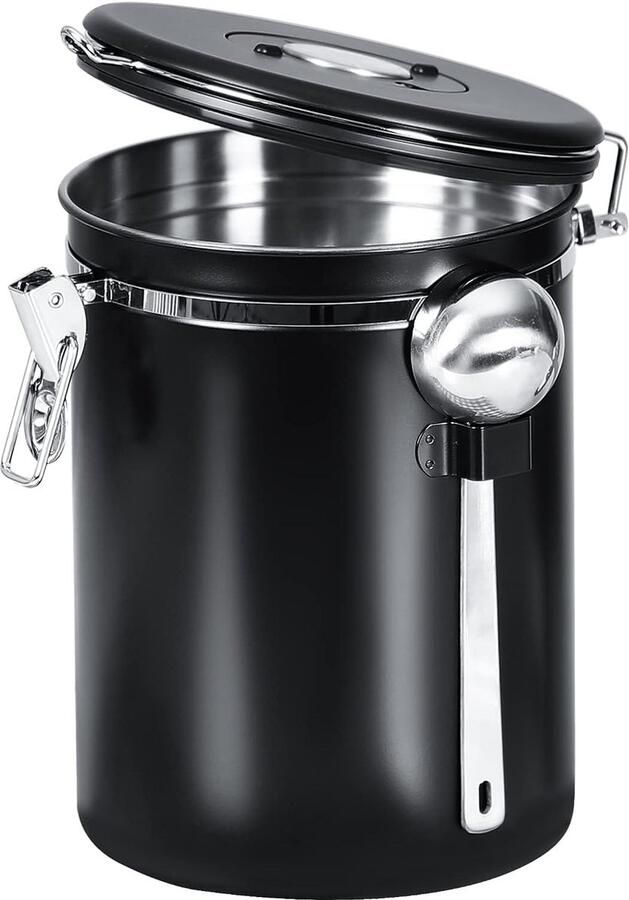 Koffiekan Luchtdicht 1 kg Bonen Koffiekan 2800 ml Koffiecontainer Koffiekan RVS Aromablik Bewaarcontainer Vacuümcontainer voor koffiebonen poeder thee