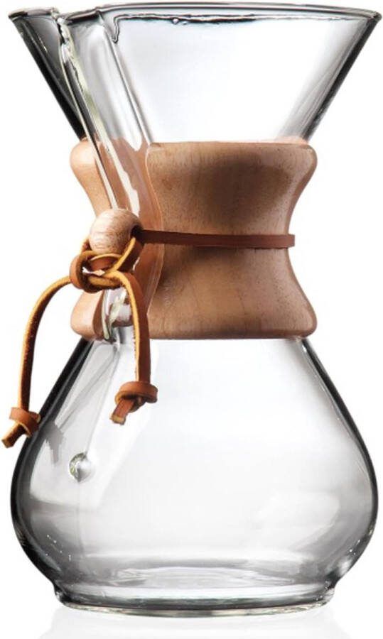 Koffiekaraf 6 kopjes houten hals