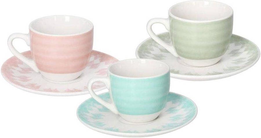 Koffiekopjes Gipsy Zacht Porselein Set van 6 met plaat cc80 Koffiekopjes set van 6