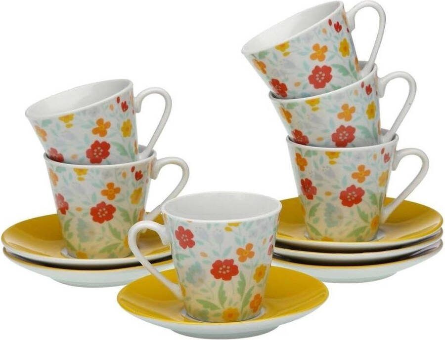 Koffiekopjes Porselein Set 6 Stuks Flanders Koffiekopjes set van 6
