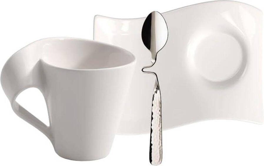Koffiekopjes Set van 6 Premium Porselein en Roestvrij Staal Elegant Koffiegenot koffiekopjes set van 6
