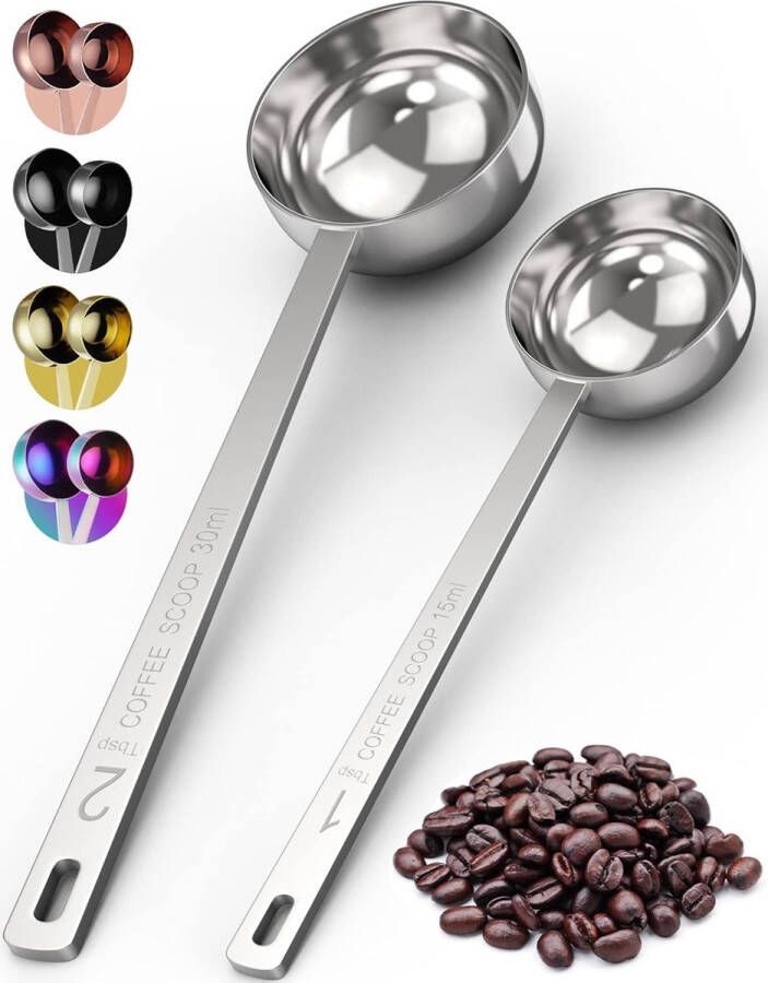 Koffielepelportioneerder koffiemaatlepel koffiedispenser lepel voor koffiekan koffielot maatlepel voor koffie maatlepel 2 stuks