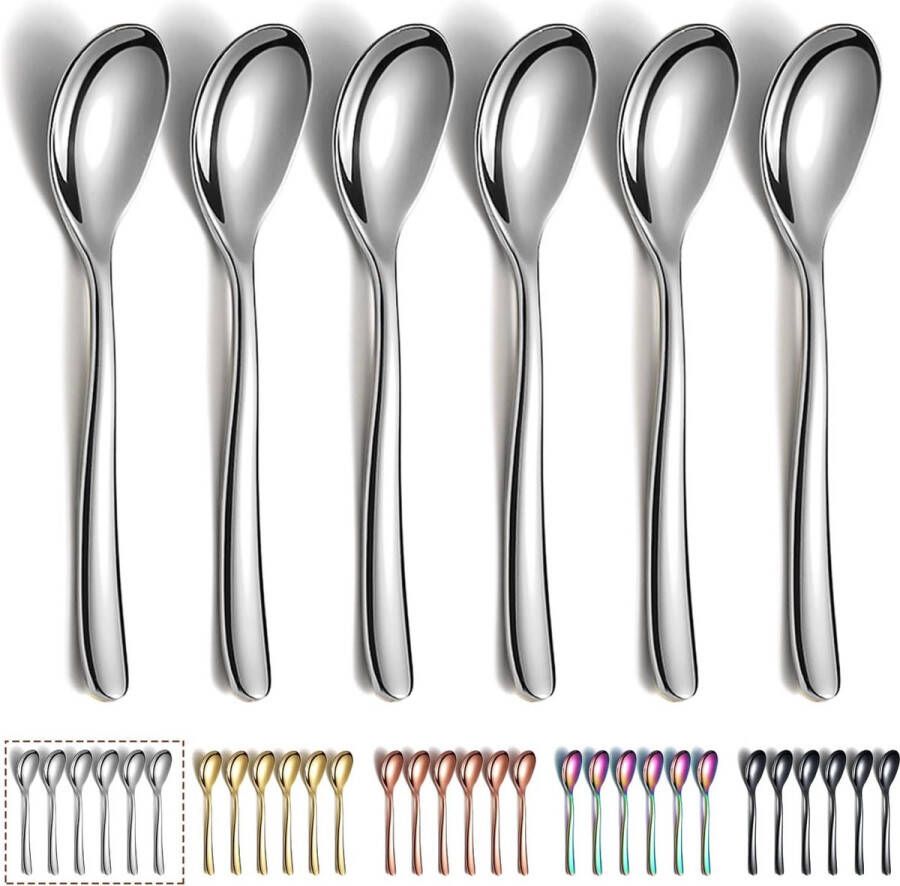 Koffielepels 5 inch roestvrijstalen theelepel espressolepel dessertlepel theelepel kleine minilepelset voor feestjes vaatwasmachinebestendig