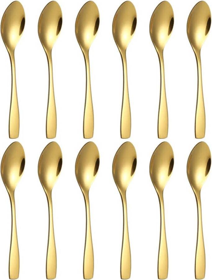 Koffielepels set 12-delig 12 2 cm gepolijst roestvrij staal vaatwasmachinebestendig