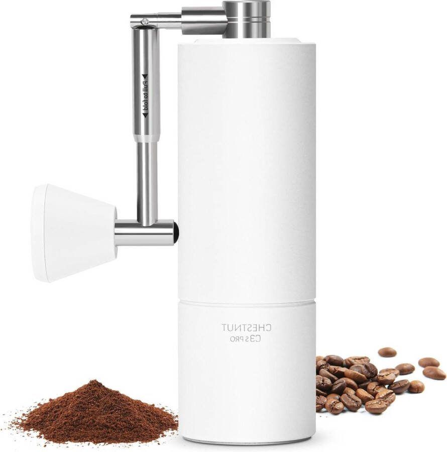 Koffiemolen Handmatige Chestnut C3s PRO geïntegreerde volledig metalen behuizing inklapbare handgreep espresso Franse druk wit