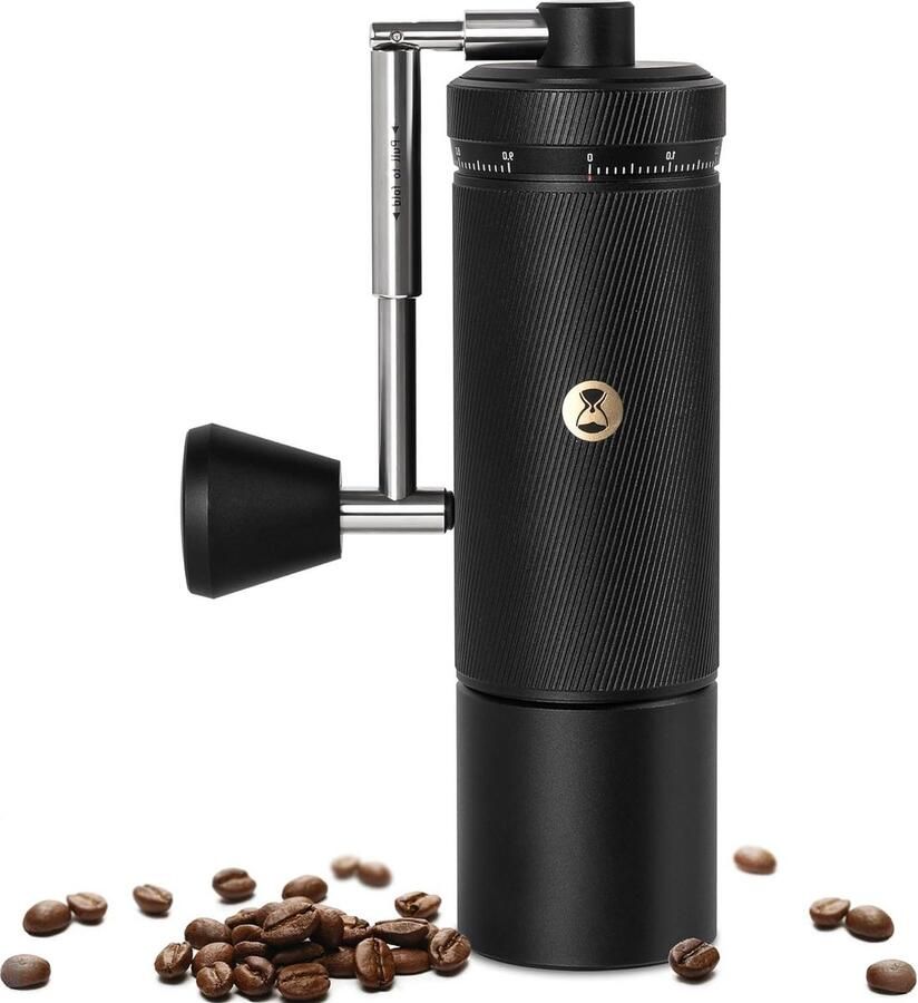 Koffiemolen Handmatige instelbare externe inklapbare handgreep metaal behuizing Espresso Moka Pour Over Franse koffie zwart