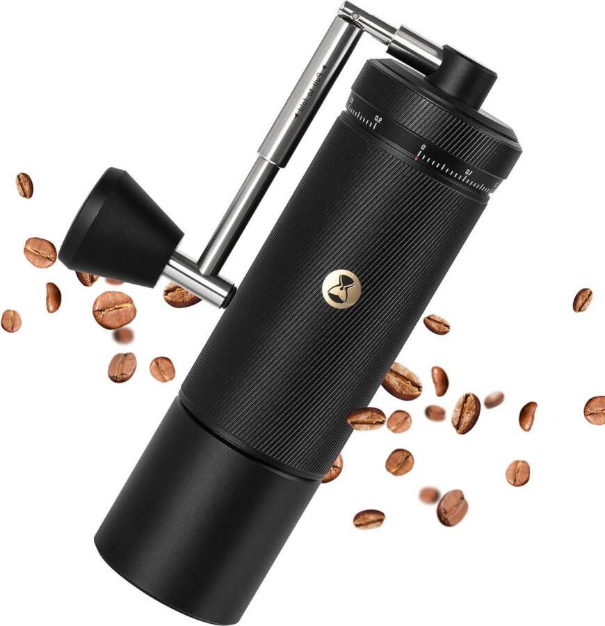 Koffiemolen Handmatige koffiemolen Chestnut S3 met numerieke externe instelling volledig metalen behuizing roestvrijstalen maalwerk espresso French Press zwart
