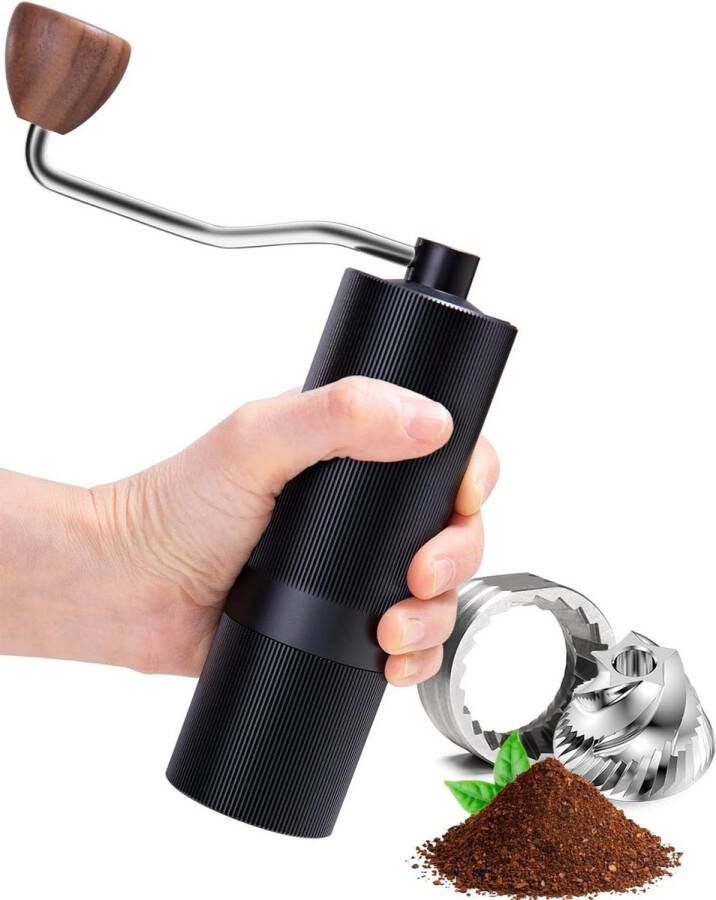 Koffiemolen Handmatige koffiemolen CNC-roestvrijstaal kegelmaalwerk Numeriek instelbaar Handkoffiemolen