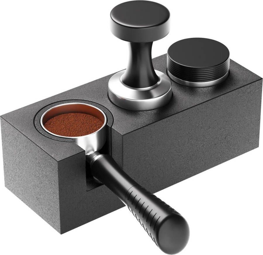 Koffiemolen koffiemolensetbasis espressocompressiestation koffietamperset portafilter geschikt voor tamper 51-58mm baristaset voor coffeeshops en koffieliefhebbers. (zwart)