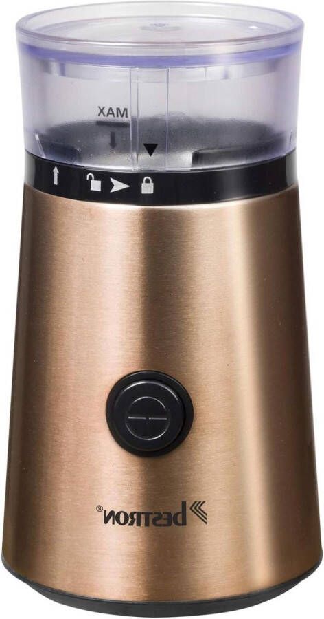 Koffiemolen met rvs maler capaciteit 50 g 150W koper