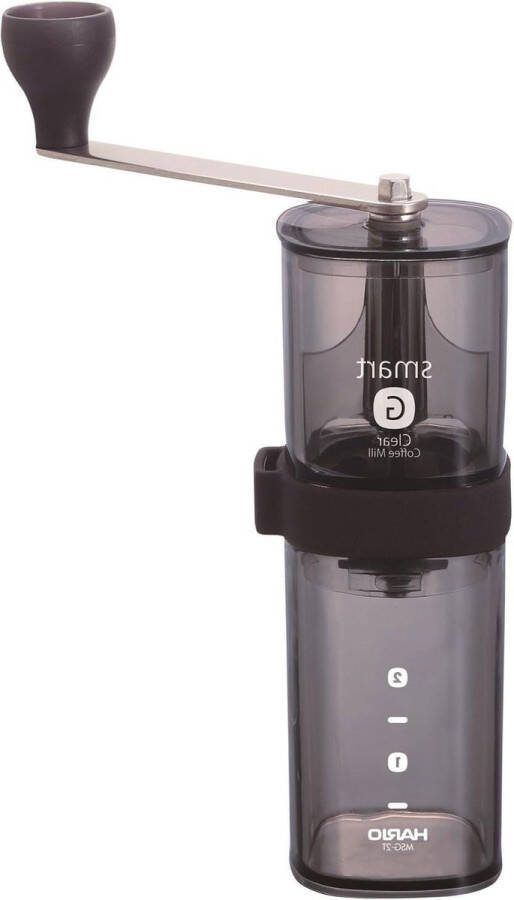Koffiemolen Petite Transparant Zwart van HARIO met Keramische Maalschijven coffee grinder manual