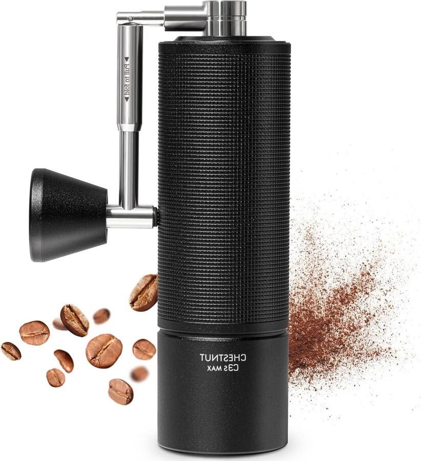 Koffiemolen upgrade Chestnut C3s Max handmatige geïntegreerde volledig metalen behuizing roestvrij staal S2C kegelgeslepen handkoffiemolen met klapgreep voor espresso French Press