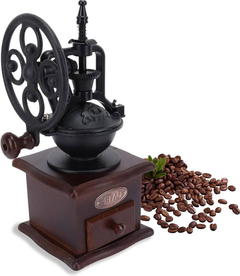 Koffiemolen Vintage Bonenmolen Handmatige Bonenmolen Houten Koffiemolen Met Lade
