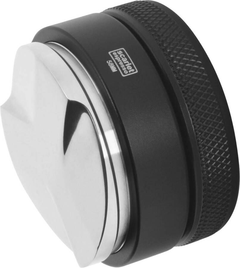 Koffiepoeder in de zeefhouder voor het aanstampen barista-gereedschap instelling van 5-13 mm. 58 mm zwart