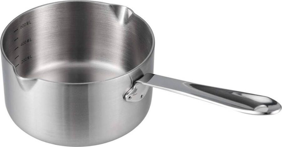 Koffiepot 18 10 roestvrij staal Griekse koffiepot mokapot botersmeltkan (600 ml)