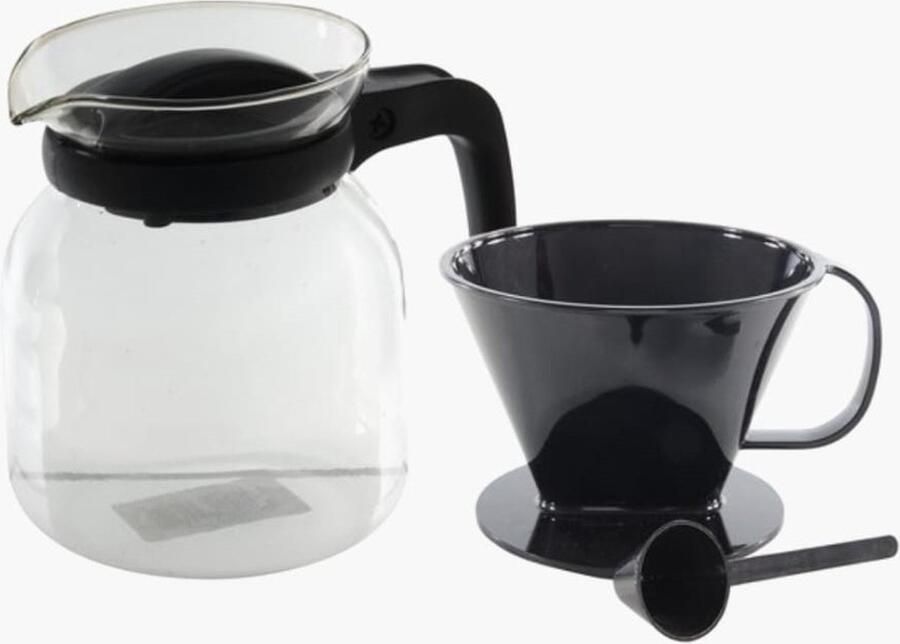 Koffiepot van Glas 1 Liter Inclusief Filterhouder en Maatschepje