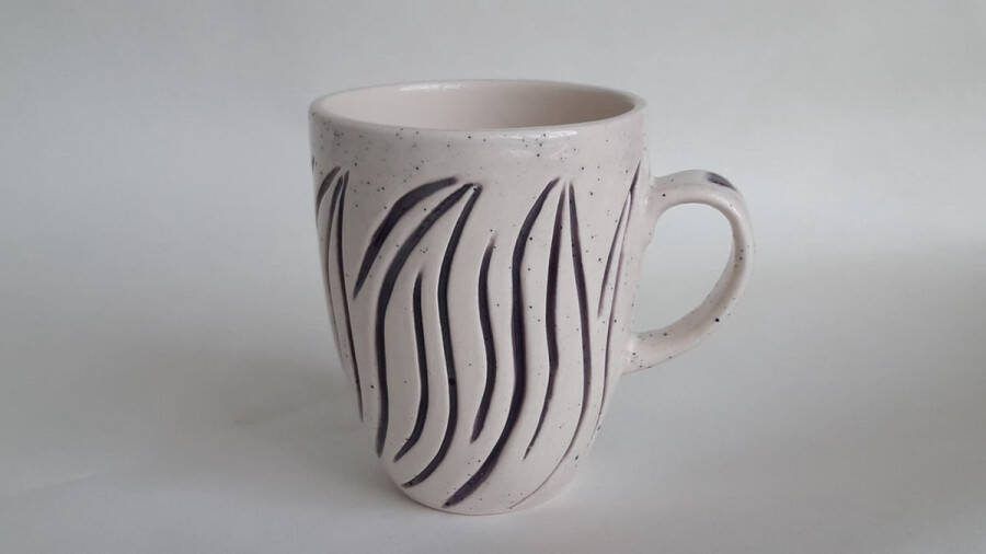 Koffie theekopje mok beker 230ml wit moderne mok met patroon ander design thee koffiekopje servies aardewerk keramiek handgemaakt handgeschilderd vaderdagcadeau verjaardagscadeau