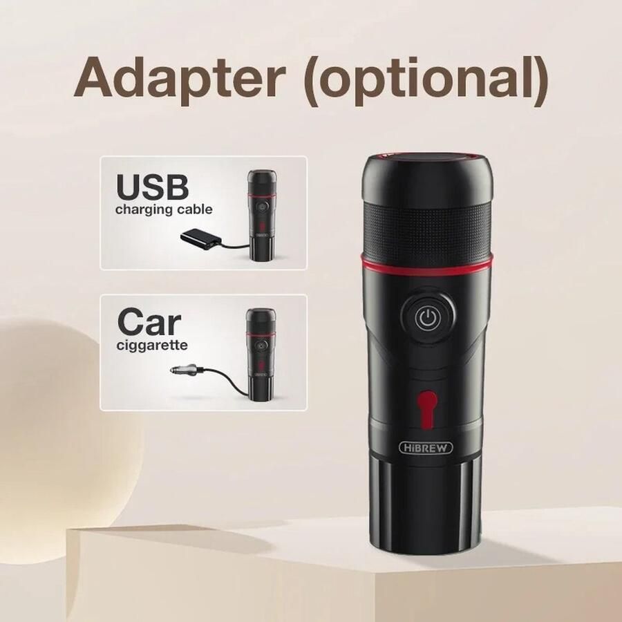 Koffiezetapparaat Draagbare espressomachine Koffiezetapparaat 12 volt Draagbare koffiemachine Koffiecups van Nespresso en Dolce Gusto Minipresso Verwarmt water -Hete koffie in 5 minuten Met adapter voor 230V