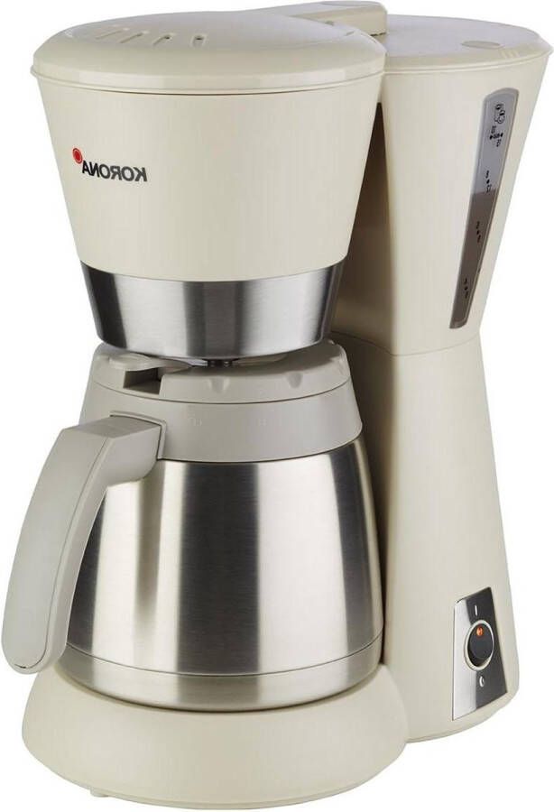 Koffiezetapparaat zandgrijs filtermachine met thermoskan 8 kopjes 800 watt