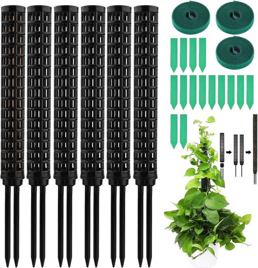 Kokos Mosstaaf voor Monstera Planten 6 Stuks Plantenstokken Klimhulp voor Monstera Kamerplanten Support