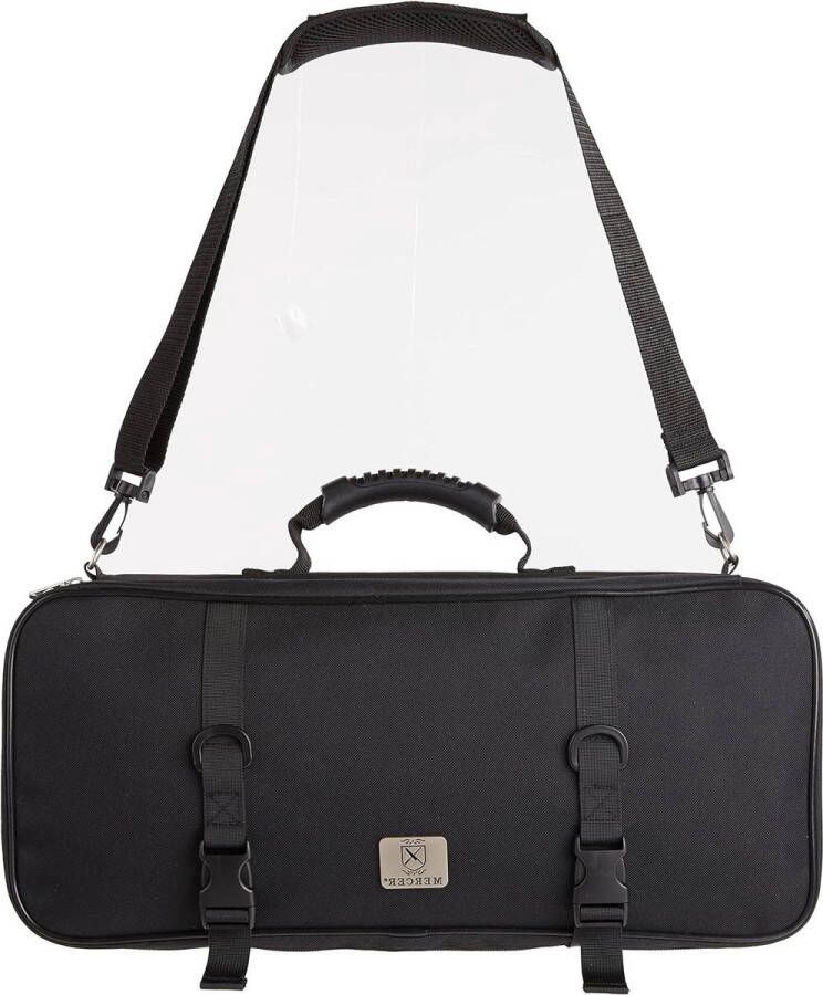 Koksmes Dubbele ritssluiting Mercer 17 vakken messenetui zwart Knife Roll Bag