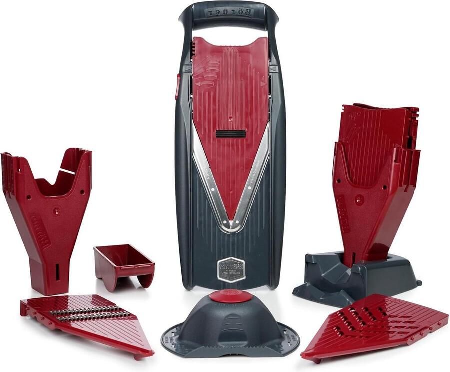 Komkommer schaaf Groentesnijder roestvrij staal Mandoline met dressing-functie 12 snijsoorten V-schaaf voor schijven juliennestrepen blokjes Vital Professionele Set komkommer schaaf