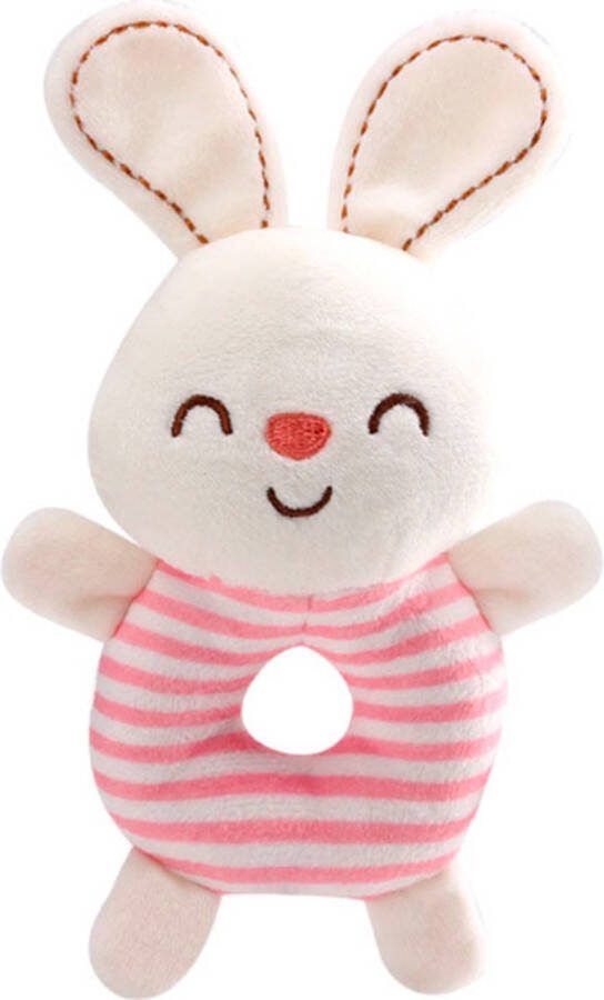 Konijn Rond Rammelaar Baby Peuter Kleuter Kraamcadeau Babyshower Babykamer Accessoires Speelgoed- Kinderen Kinderwagen Speeltje Jongen & Meisje Grijp Bijtspeelgoed Spelen Ontdekken Educatief- Activiteitenspeeltje