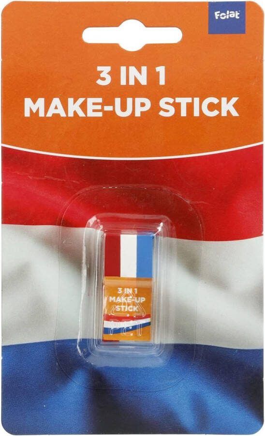 Koningsdag Schmink Stick Nederlandse Vlag Kleuren WK Voetbal 2024 & Koningsdag Accessoires 3 cm Rood Wit & Blauw