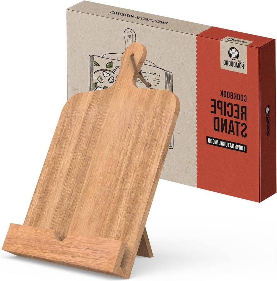 Kookboek standaard-houder voor keuken verstelbare standaard voor receptenboek iPad tablet en kookboeken acaciahout