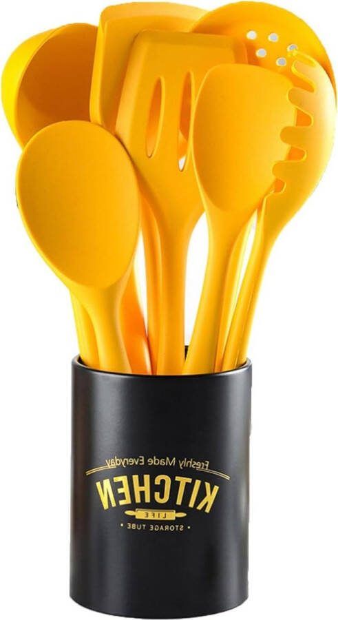 Kookgerei Set Non Stick Siliconen Kookgerei Spatel Set met Houder Turner Soeplepel Tool Set Keuken Gadgets