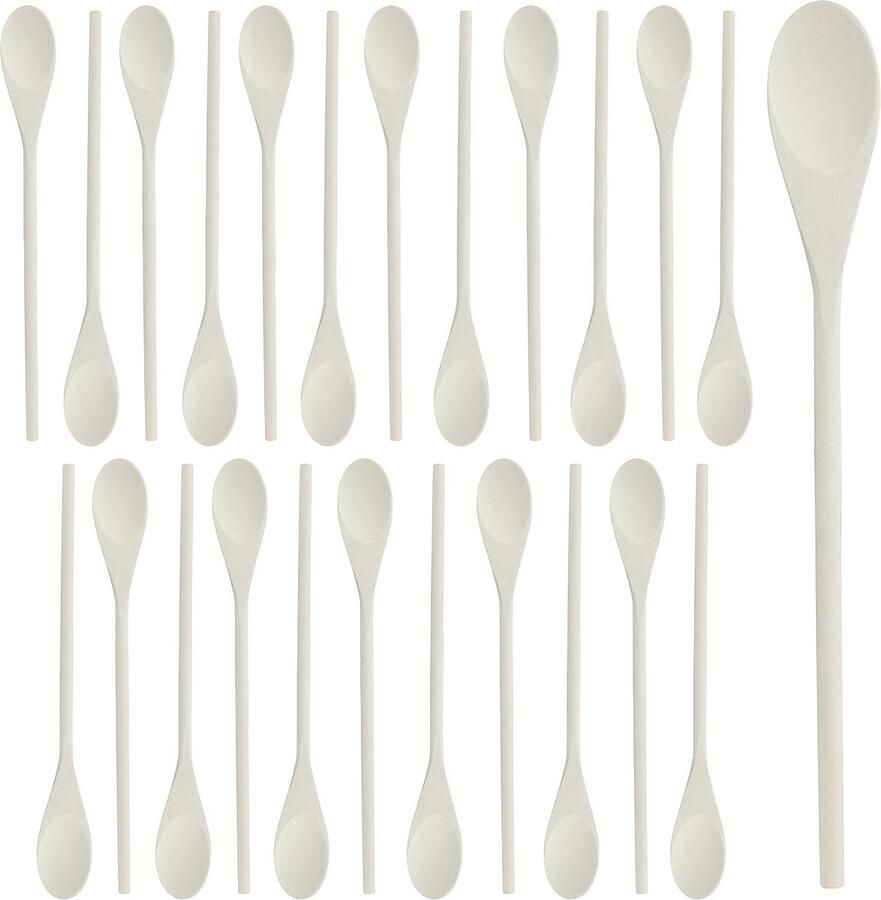 Kooklepel houten set (24 stuks) 30 2 cm natuurlijke houten kooklepel set multifunctionele houten lepelset voor de keuken roerlepel hout voor koken mengen bakken serveren en roeren