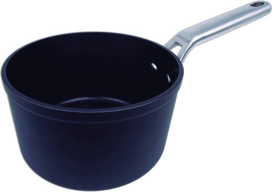 Kookpan met antiaanbaklaag 20 cm en 2 6 liter gesmeed aluminium geschikt voor elke keuken koud effect roestvrijstalen handgreep energiebesparend systeem vaatwasmachinebestendig zwart volledige inductie