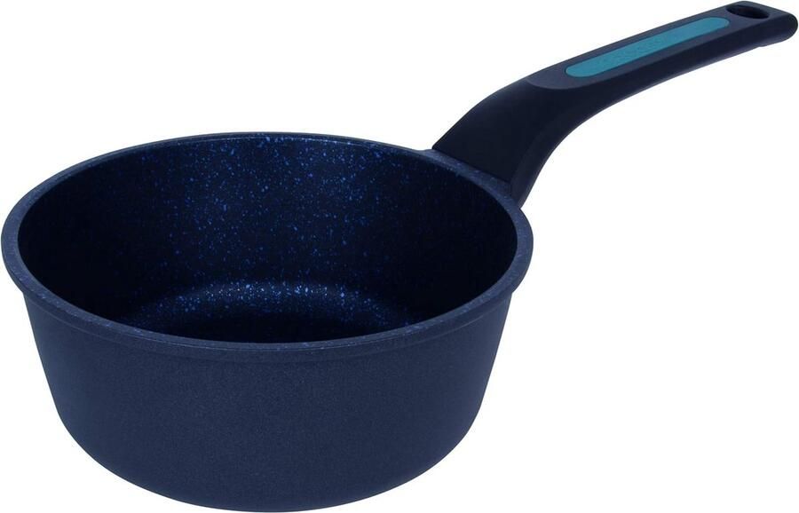Kookpot met antiaanbaklaag 18 cm en 1 69L Gegoten aluminium Geschikt voor elke keuken Ergonomisch handvat van kunststof en siliconen Energiebesparend systeem Vaatwasmachinebestendig Zwart en blauw
