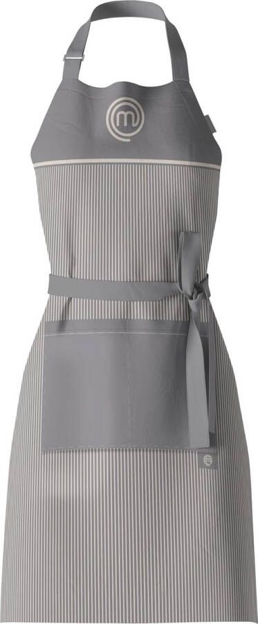 Kookschort voor heren en dames 100% katoen keukenschort perfect voor mannen bakschort met verstelbare riem officieel M-logo één maat grijs