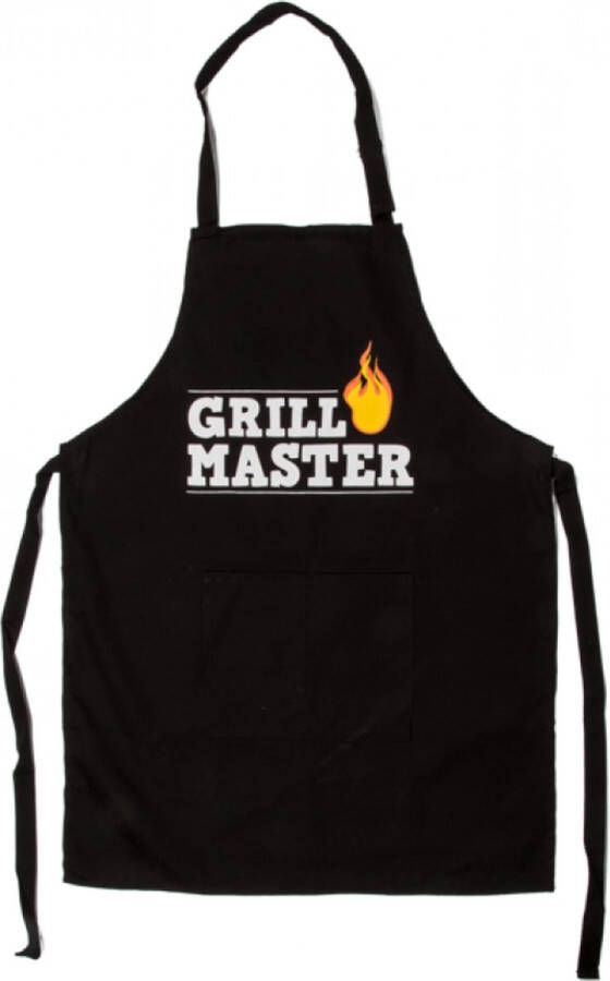 Kookschort zwart met opschrift: Grill Master unisex one size