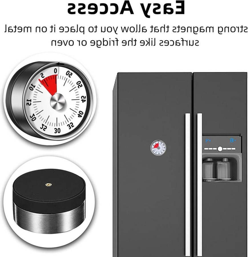 Kookwekker Basics Mechanische & magnetische timer (1-60 minuten) voor kinderen en volwassenen Bakken koken barbecue klaslokaal Kookwekker analoog